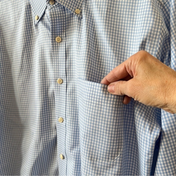 PETER MILLAR SHIRT MEN M BUTTON UP CHECK NANOLUXE EASY CARE COTTON PREPPY OFFICE - Picture 6 of 12